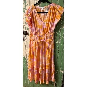 Current Air Women’s Dress Pleats and ruffles Peachy size  Small